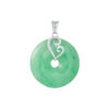 TOMEI Green Jade Circle Pendant, White Gold 750