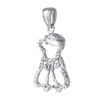 TOMEI Baby Bear Girl Pendant, White Gold 375
