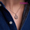 TOMEI Hollow-Out Pendant, White Gold 585