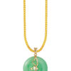TOMEI Green Jade Circle Pendant, Yellow Gold 750