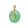 TOMEI Green Jade Circle Pendant, Yellow Gold 750
