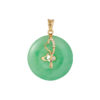 TOMEI Green Jade Circle Pendant, Yellow Gold 750