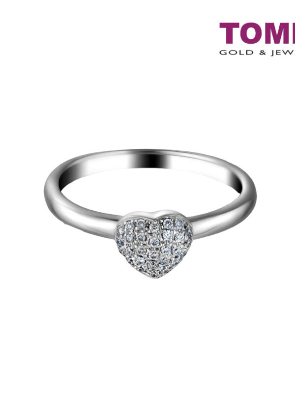 TOMEI Love Diamond Ring, White Gold 585 (R4133)