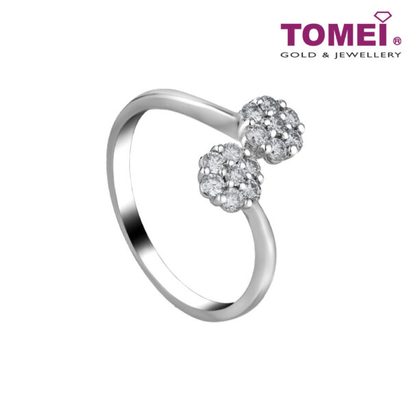TOMEI Duality in Floriated Resplendence Ring, Diamond White Gold 750 (R0981-2)