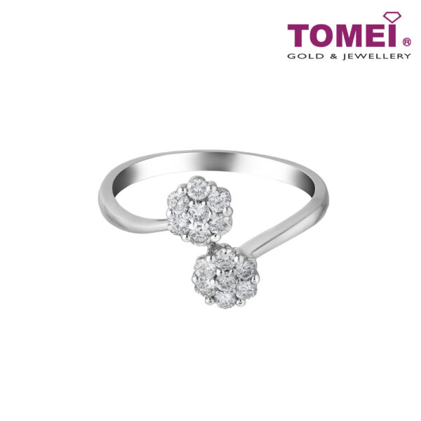 TOMEI Duality in Floriated Resplendence Ring, Diamond White Gold 750 (R0981-2)