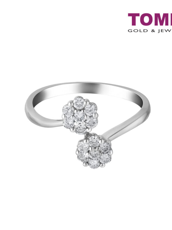 TOMEI Duality in Floriated Resplendence Ring, Diamond White Gold 750 (R0981-2)