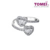 TOMEI Dwi-Hearts Diamond Ring, White Gold 750 (DO0122362)
