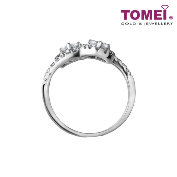 TOMEI Dwi-Hearts Diamond Ring, White Gold 750 (DO0122362)
