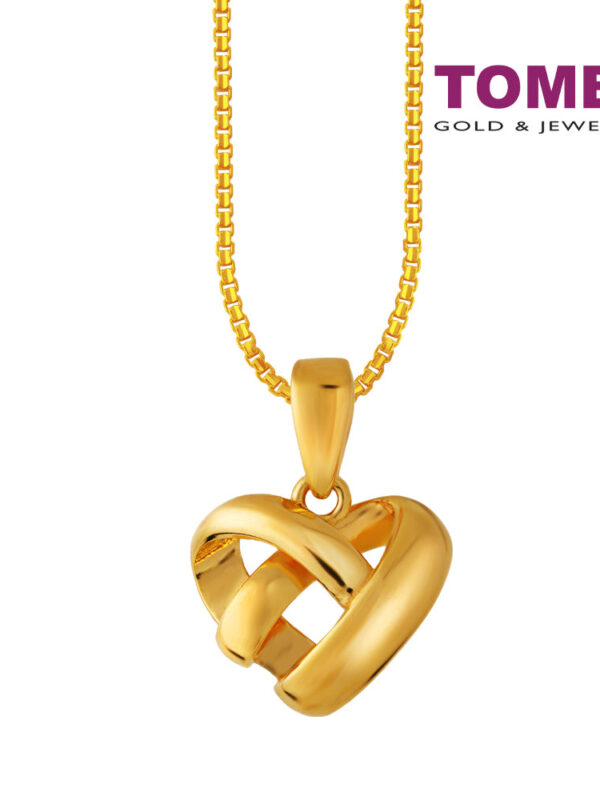 TOMEI Lovely Knot Pendant, Yellow Gold 916 (9P-YG1041P-1C)