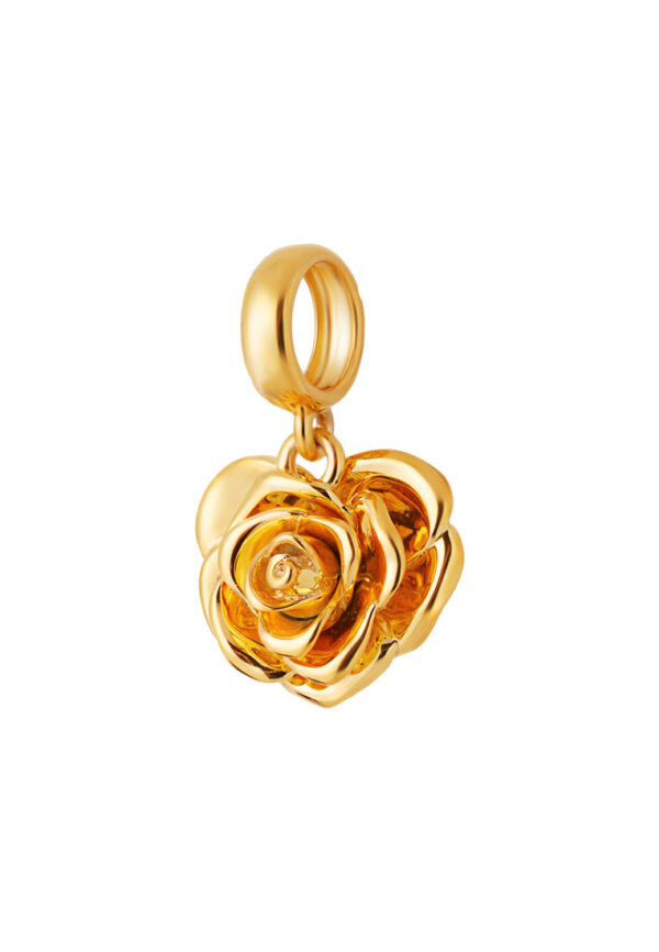 TOMEI Petal of Heart Charm, Yellow Gold 916 (TM-YG1056P-1C)