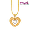 TOMEI Diamond Cut Collection Flowery Hearts Pendant, Yellow Gold 916