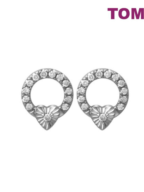 Earrings of Spellbindingly Striking Diamantes in Circular Motion | Snowy Snowball Collection | Tomei White Gold 585 (14K) (E2141)