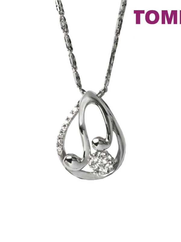 TOMEI Drop of Splendorous Glitter Diamond Pendant Set, White Gold 375 (P2642V)