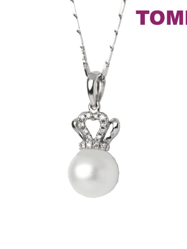 Irresistibly Luminous Pearl and Diamond Pendant Set | Tomei White Gold 375&585 (P3163V)