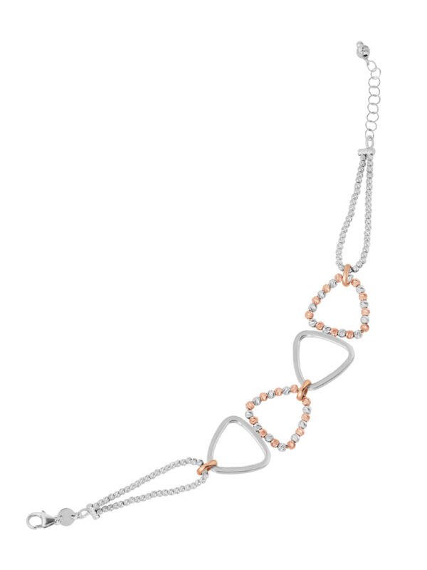 TOMEI Italia Geometrical Beads Bracelet, White+Rose Gold 585