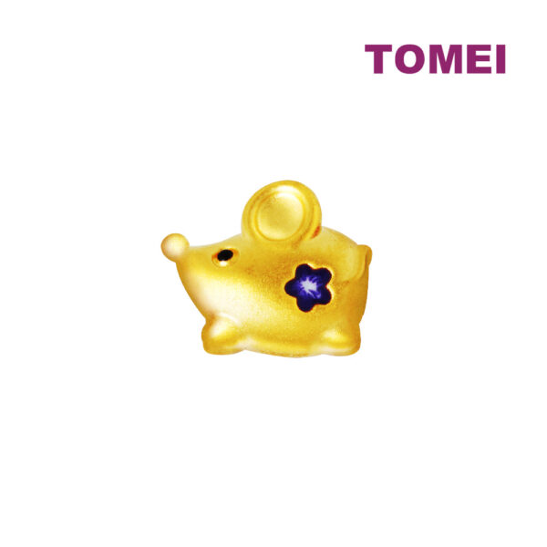 TOMEI [2024 Edition] Colorful Chubby Fortune Zodiac Charm with Red Rope Bracelet, Yellow Gold 999