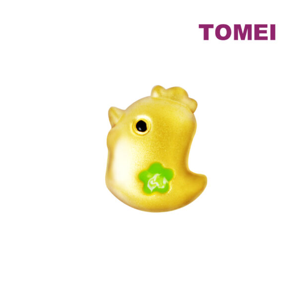 TOMEI [2024 Edition] Colorful Chubby Fortune Zodiac Charm with Red Rope Bracelet, Yellow Gold 999