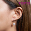 TOMEI Rouge Collection Pearl Hook Earrings, Rose Gold 750