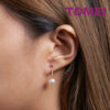 TOMEI Rouge Collection Dangling Pearl Earrings, Rose Gold 750