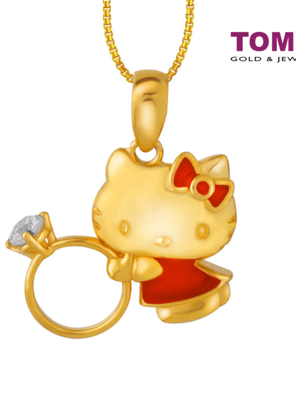 TOMEI x Hello Kitty with Ring Pendant, Yellow Gold 916