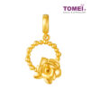 TOMEI Rose in Circular Motion Charm, Yellow Gold 916