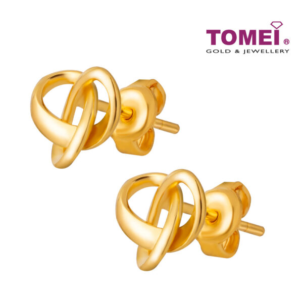 TOMEI Simply Knot Earrings, Yellow Gold 916