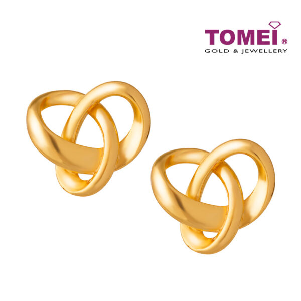 TOMEI Simply Knot Earrings, Yellow Gold 916