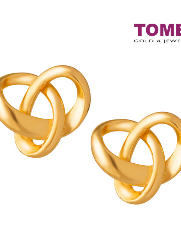TOMEI Simply Knot Earrings, Yellow Gold 916