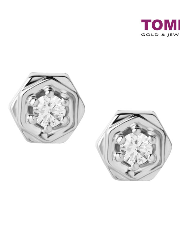TOMEI White Christmas Collection Diamond Earrings, White Gold 585
