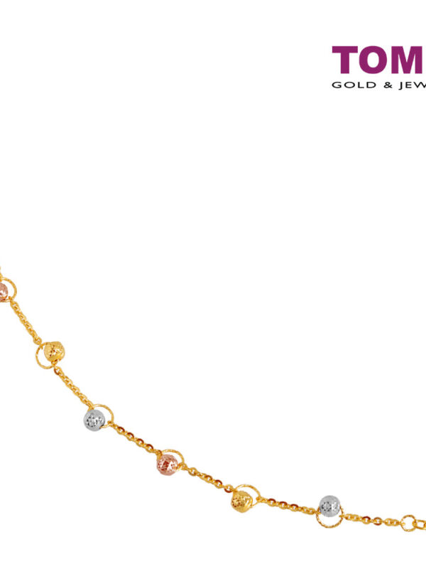 TOMEI Tri-Tone Beads Bracelet, Yellow Gold 916