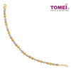 TOMEI Tri-Tone Laser Balls Bracelet, Yellow Gold 916