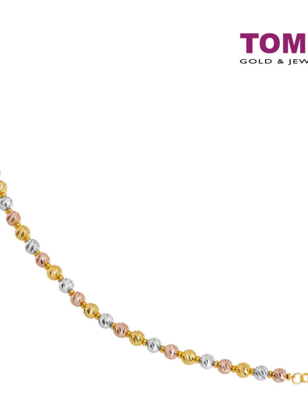 TOMEI Tri-Tone Laser Balls Bracelet, Yellow Gold 916