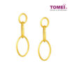 TOMEI Triple Oval Dangling Earrings, Yellow Gold 916
