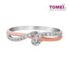 TOMEI Precious Trinity Collection Diamond Ring, White+Rose Gold 585