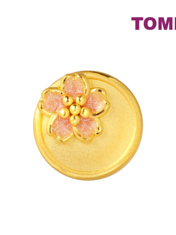 TOMEI [Online Exclusive] Love & Flower Charm, Yellow Gold 999