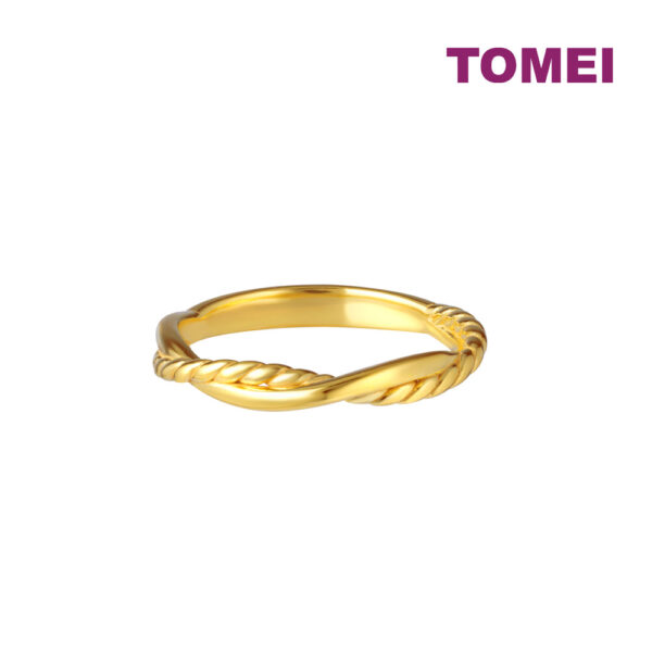 TOMEI Twist Ring, Yellow Gold 916