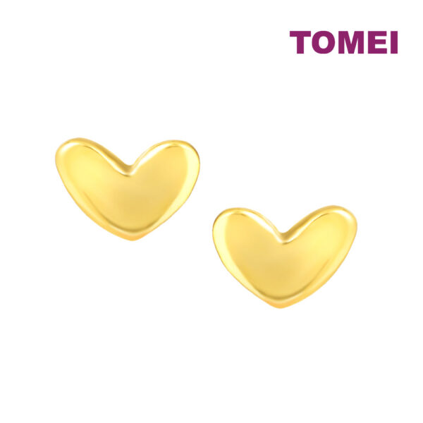 TOMEI Tiny Love Earrings, Yellow Gold 916
