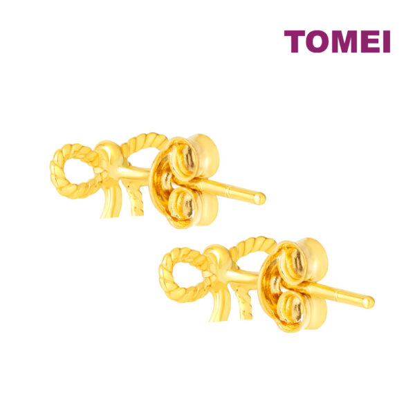TOMEI Twist Ribbon Earrings, Yellow Gold 916
