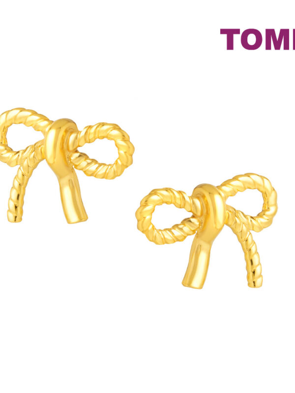 TOMEI Twist Ribbon Earrings, Yellow Gold 916