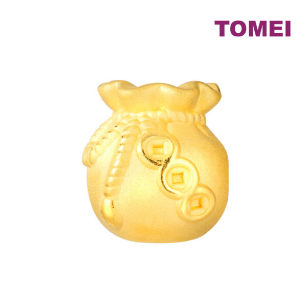 TOMEI [Online Exclusive] Fukubukuro Money Bag Charm, Yellow Gold 999
