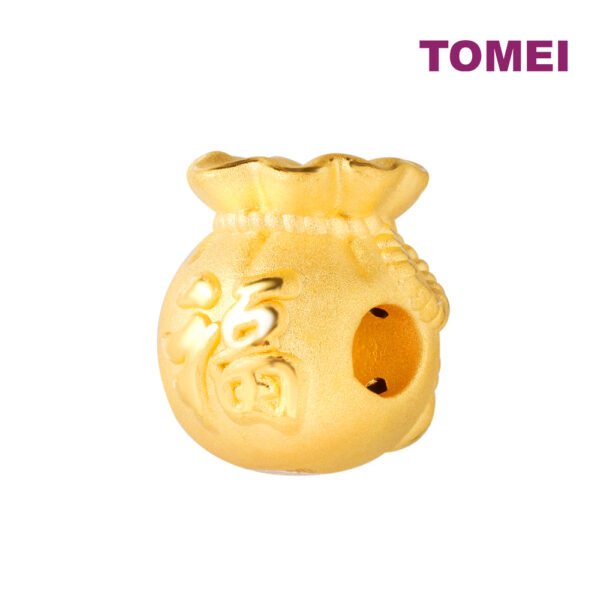 TOMEI [Online Exclusive] Fukubukuro Money Bag Charm, Yellow Gold 999