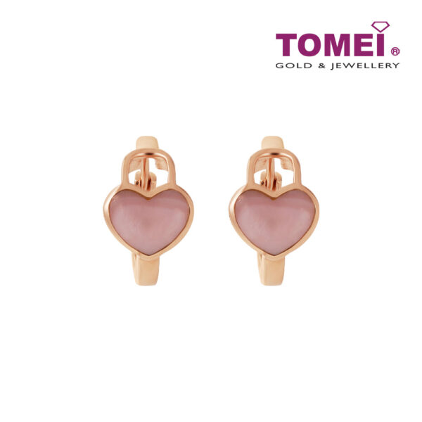 TOMEI Rouge Collection, Nacre Love Earrings, Rose Gold 750