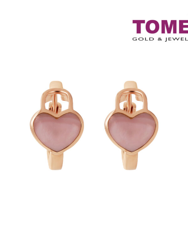 TOMEI Rouge Collection, Nacre Love Earrings, Rose Gold 750