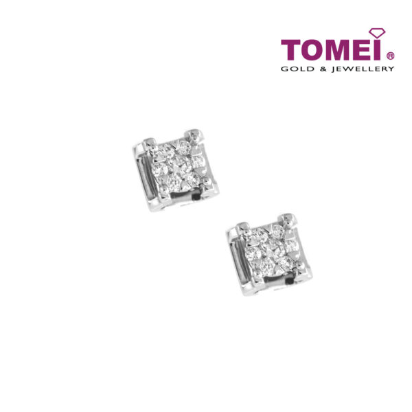 TOMEI Tulip Earrings, Diamond White Gold 750 (E1945)