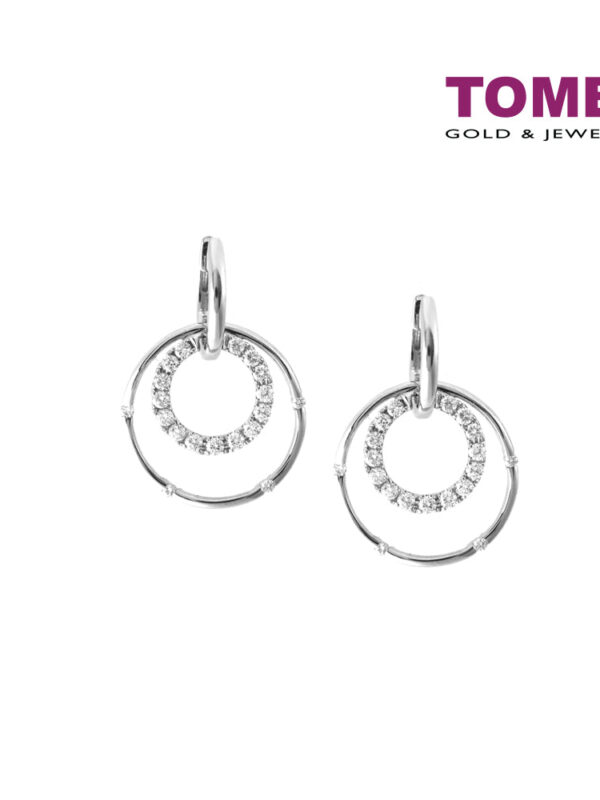 TOMEI Vignette of Sphericity Duo in Sparkling Verve Earrings, Diamond White Gold 750 (E903)