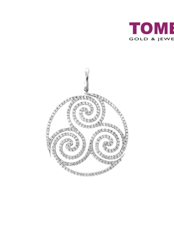 TOMEI Triplicity of  Waves with Razzmatazz Pendant, Diamond White Gold 750 (P3929)