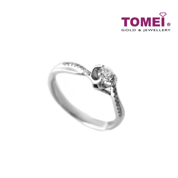 TOMEI The Floriated Knot Ring, Diamond White Gold 750 (R3401)