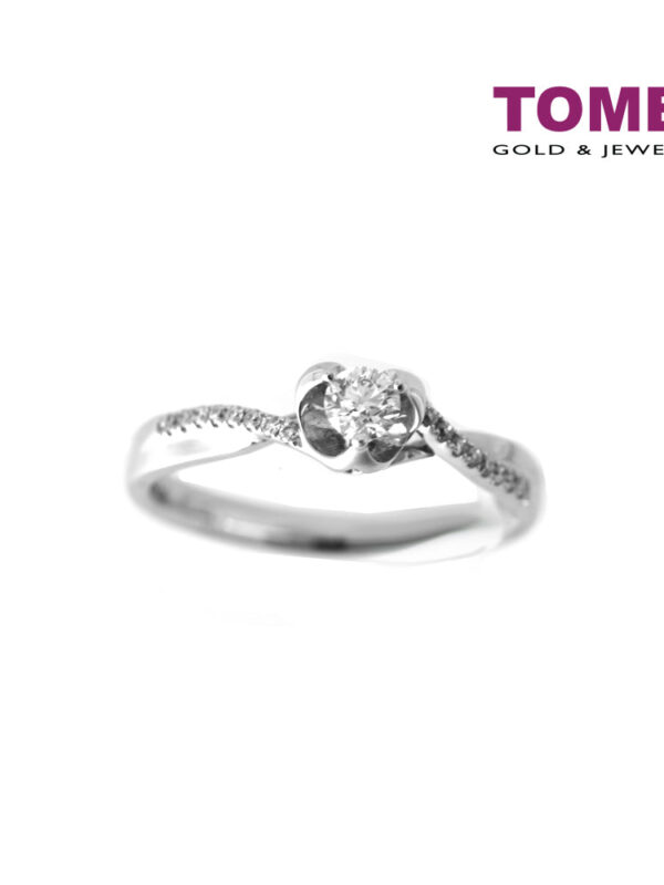TOMEI The Floriated Knot Ring, Diamond White Gold 750 (R3401)
