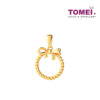 TOMEI Wreath with Ribbon Pendant, Yellow Gold 916