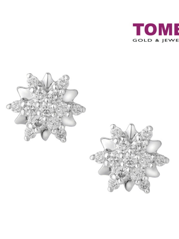 TOMEI Sweet Embrace Earrings, White Gold 585 (E2150)